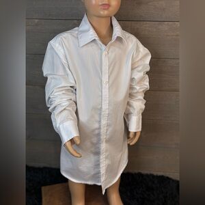 Van Heusen Kids White Dress Shirt Size 8 Regular SP Long Sleeve Button-Up